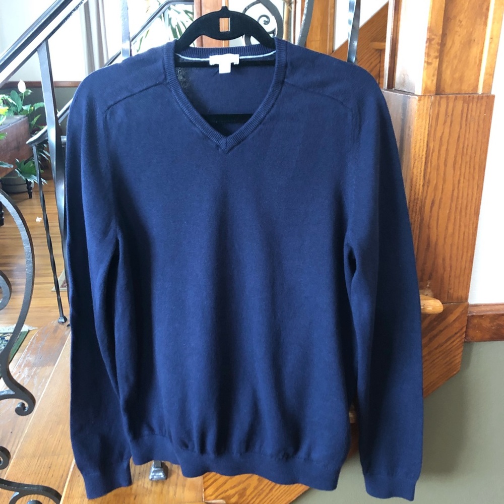 Gap Men’s V-Neck Cotton Cashmere Navy Sweater M